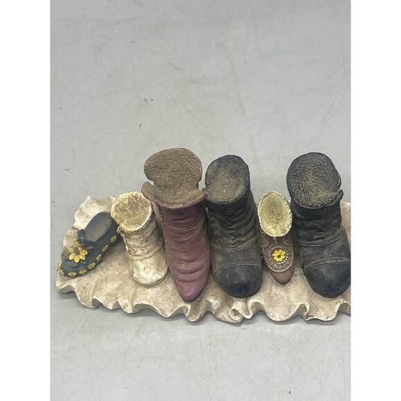 nostalgic boots figurine collectors 1302 western floral brown black 7.5x3" READ - Picture 2 of 6